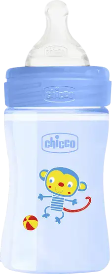 CHICCO WB COLOURED FEEDING BOTTEL 0M+ BLUE BOY 150ML