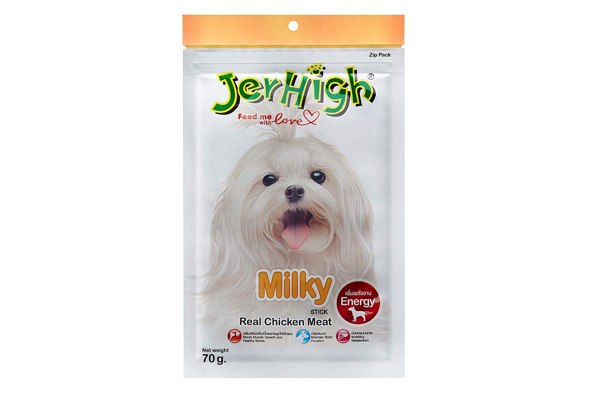JERHIGH DOG SNACKS MILKY STICK CHICKEN MEAT 70GM