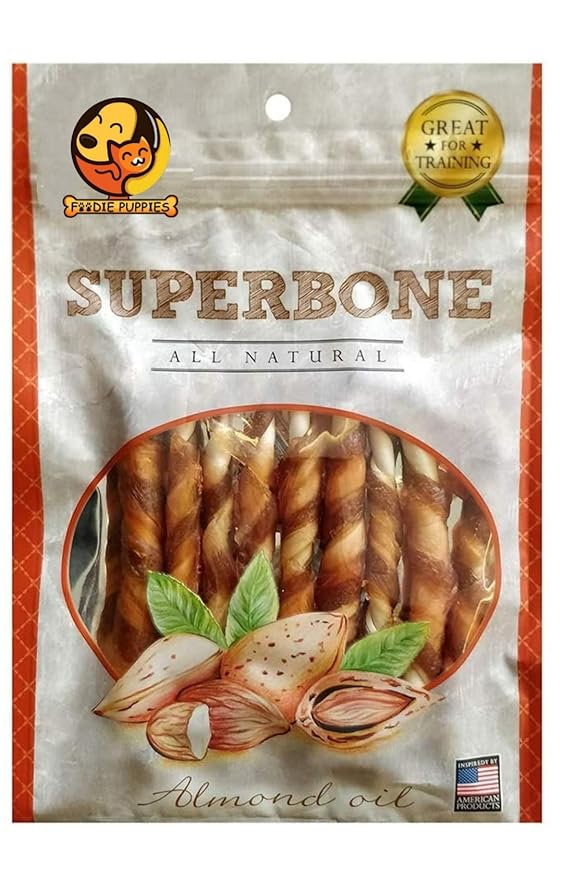 FOODIE PUPPIES SUPERBONE ALL NATURAL CHICKEN STICKS DOG TREAT ALMOND OIL 140GM