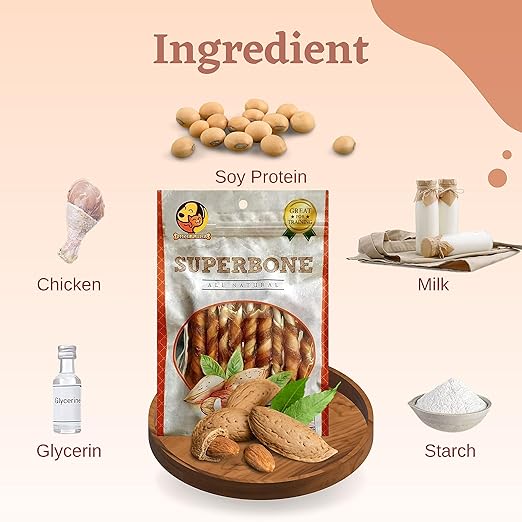 FOODIE PUPPIES SUPERBONE ALL NATURAL CHICKEN STICKS DOG TREAT ALMOND OIL 140GM