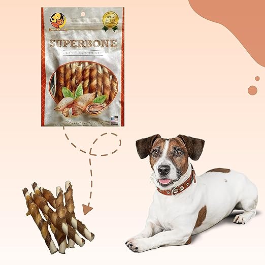 FOODIE PUPPIES SUPERBONE ALL NATURAL CHICKEN STICKS DOG TREAT ALMOND OIL 140GM
