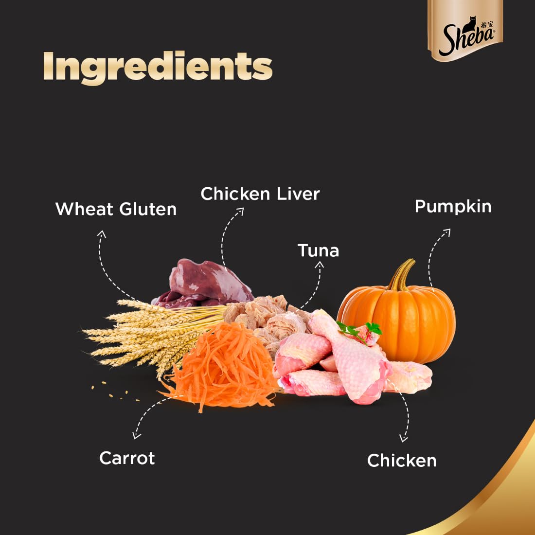 SHEBA FINE PREMIUM ADULT (1+ YEARS) WET CAT FOOD, TUNA PUMPKIN & CARROT IN GRAVY 70GM