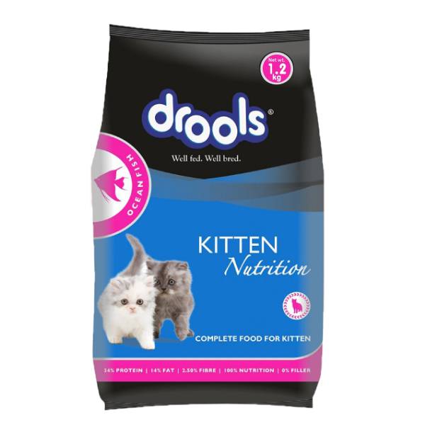 DROOLS KITTEN(1-12 MONTHS) DRY CAT FOOD, OCEAN FISH, 1.2KG