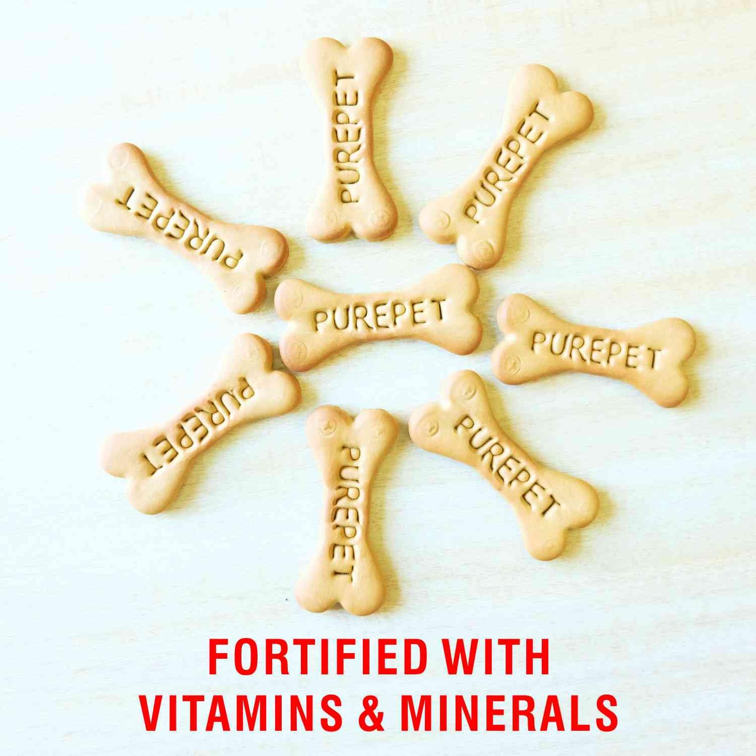 PUREPET DOG BISCUIT TREATS 100% VEGETABLE FLAVOUR FOR ALL LIFE STAGES 800GM