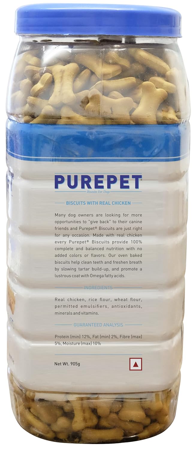 PUREPET DOG BISCUIT TREATS MILK AND REAL CHICIKEN FLAVOUR FOR ALL LIFE STAGES 800GM