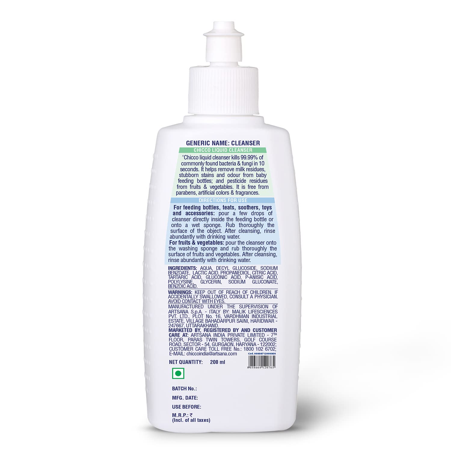 CHICCO LIQUID CLEANSER (BOTTLE WASH) 200ML