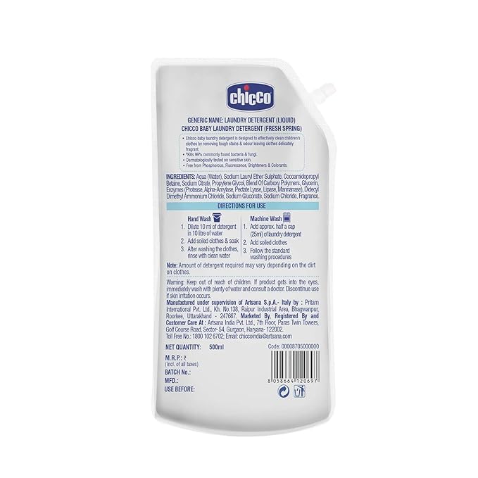 CHICCO LAUNDRY DETERGENT FESH SPRING 500ML