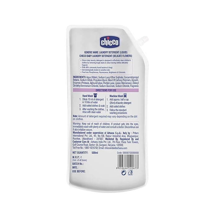 CHICCO LAUNDRY DETERGENT DELICATE FLOWERS 500ML