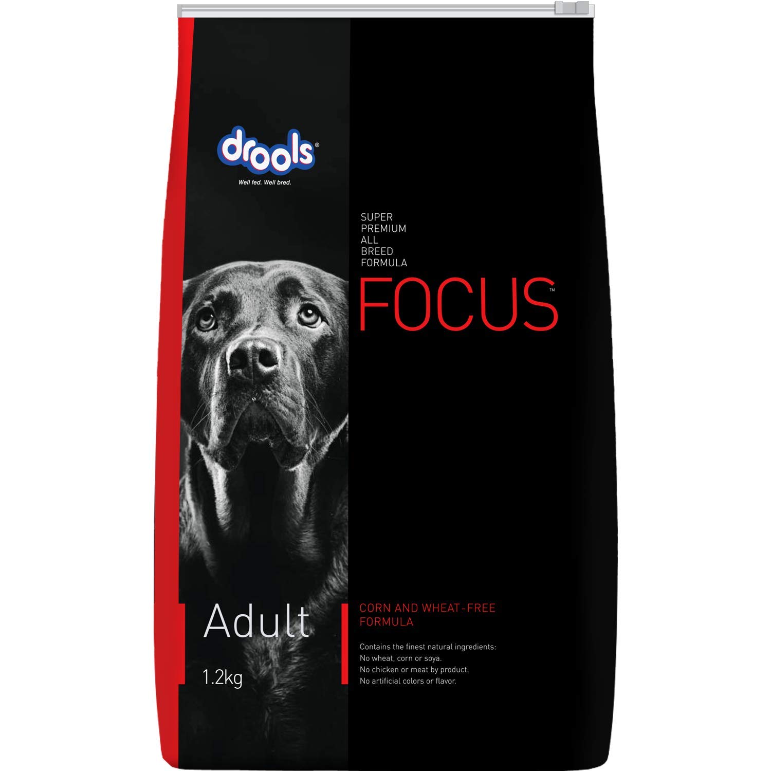 DROOLS FOCUS ADULT SUPER PREMIUM DRY DOG FOOD, MEAT FLAVOUR, 1.2KG