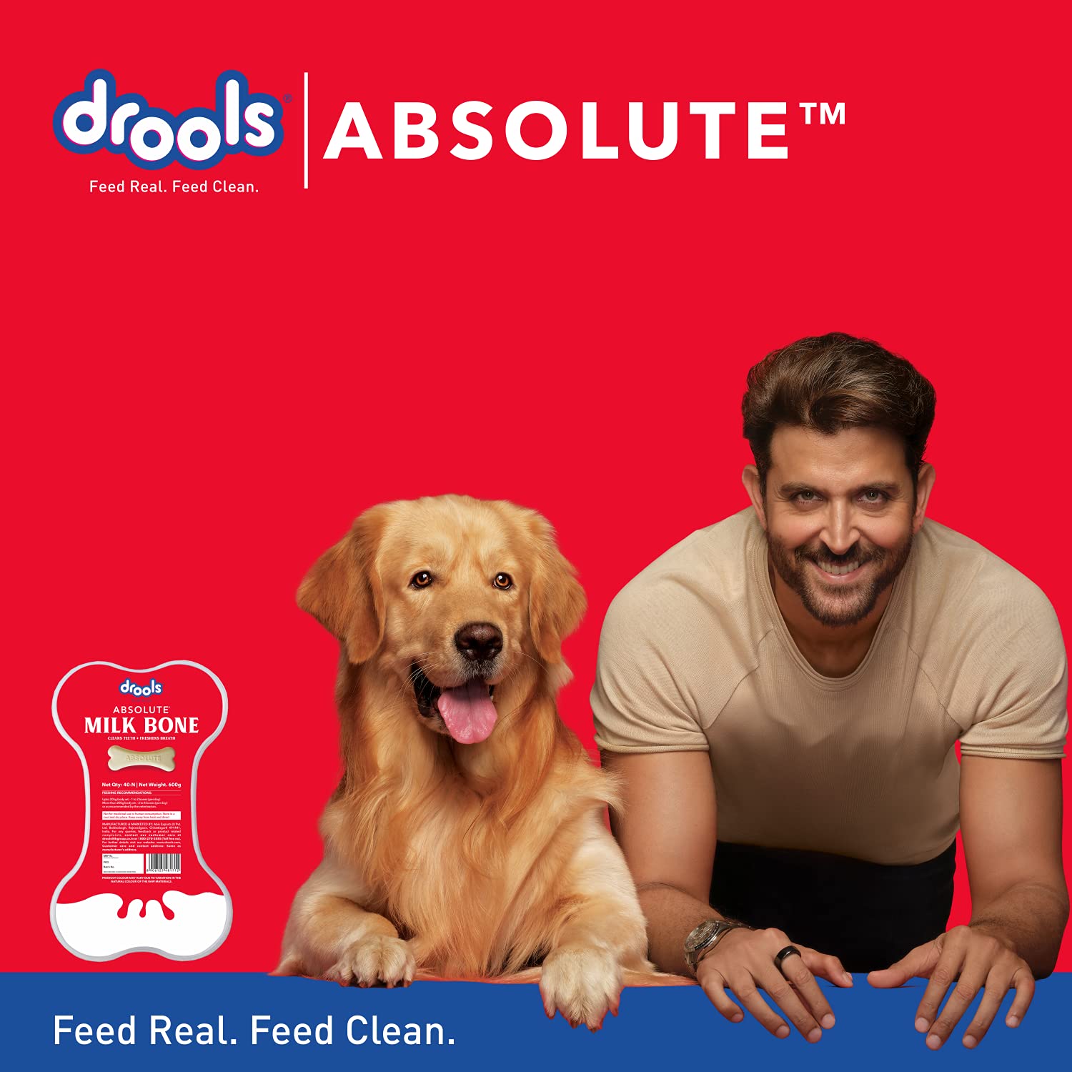 DROOLS ABSOLUTE DOG BONE TREATS, MILK FLAVOUR JAR, ALL LIFE STAGES 40 PEICES