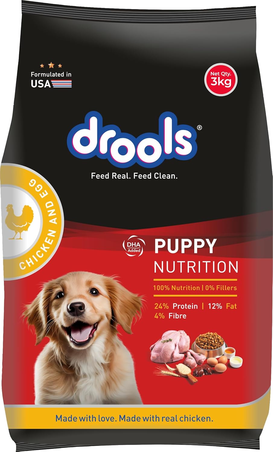 DROOLS PUPPY DRY DOG FOOD CHICKEN AND EGG 3KG