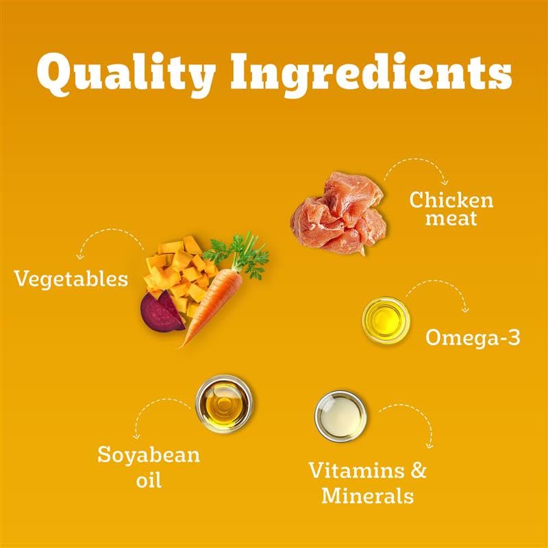 PEDIGREE ADULT WET DOG FOOD, CHICKEN LIVER & VEGETABLES CHUNKS IN GRAVY, 70GM