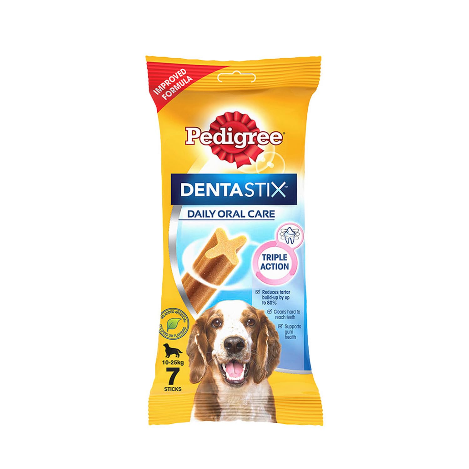 PEDIGREE DENTASTIX ORAL CARE DOG TREAT FOR ADULT MEDIUM BREED (10-25KG) 7 STICKS WEEKLY PACK 180GM