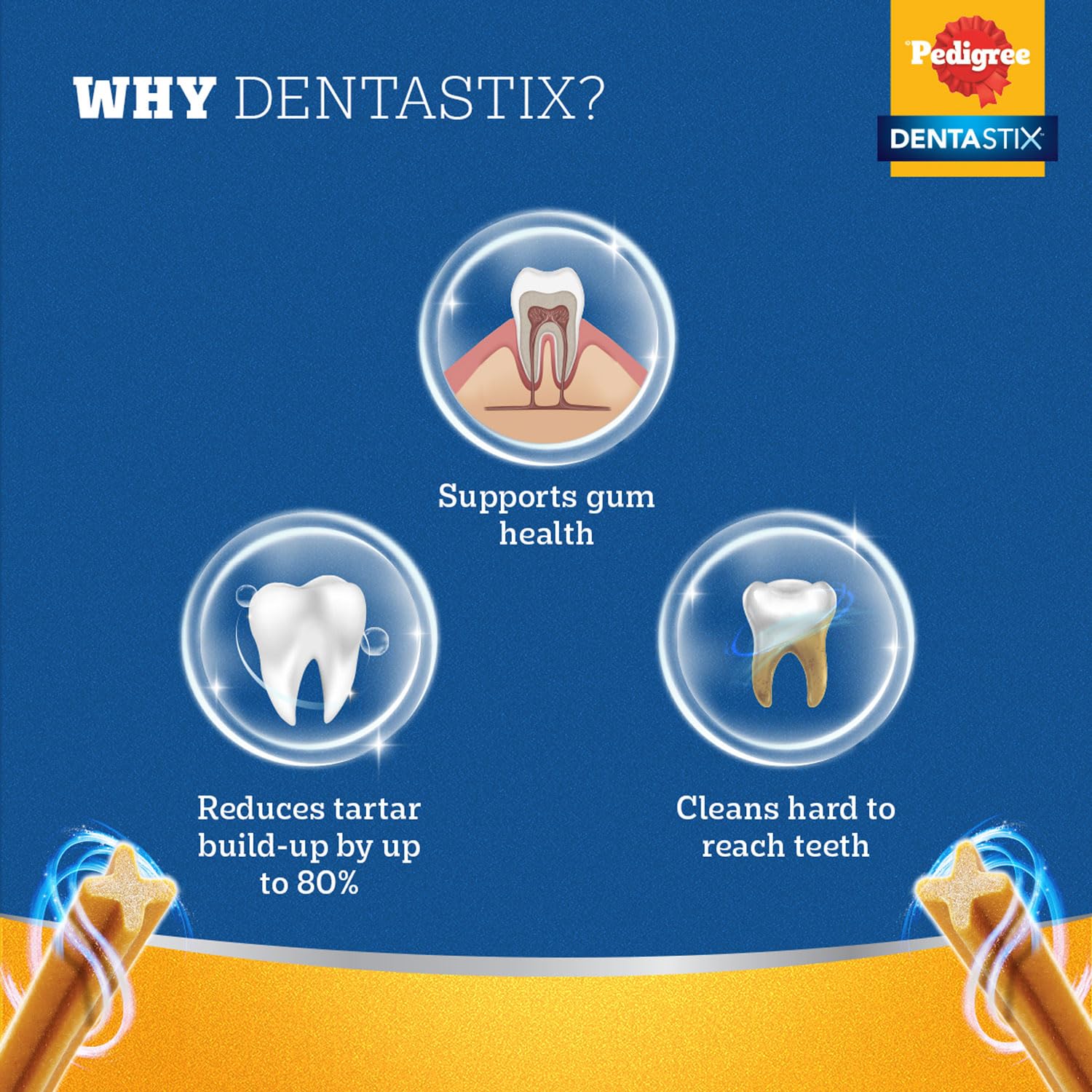 PEDIGREE DENTASTIX ORAL CARE DOG TREAT FOR ADULT MEDIUM BREED (10-25KG) 7 STICKS WEEKLY PACK 180GM