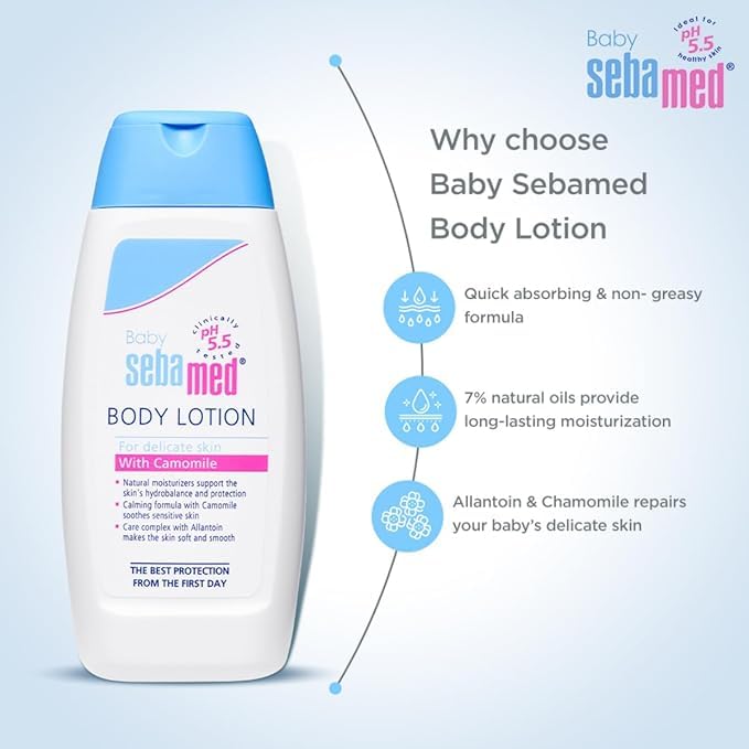 SEBAMED BABY BODY LOTION|PH 5.5|IDEAL FOR DRY SKIN|DAILY MOISTURISATION|100 ML