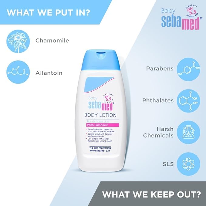 SEBAMED BABY BODY LOTION|PH 5.5|IDEAL FOR DRY SKIN|DAILY MOISTURISATION|100 ML
