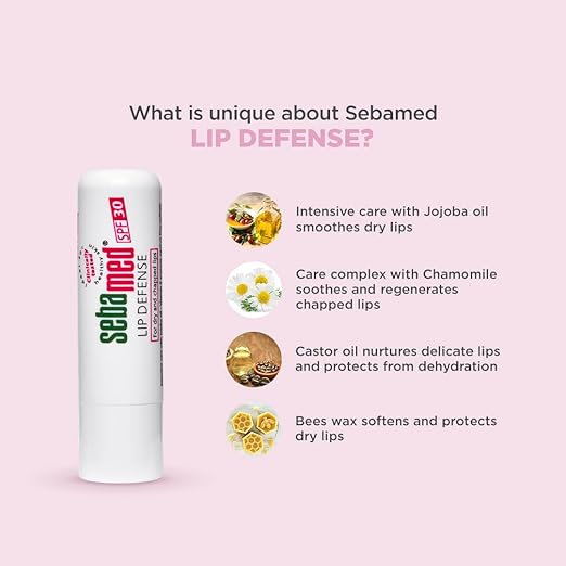 SEBAMED LIP DEFENSE LIP BALM WITH SPF 30 + VIT E | REGENERATES DRY, CHAPPED LIPS 4.8GM