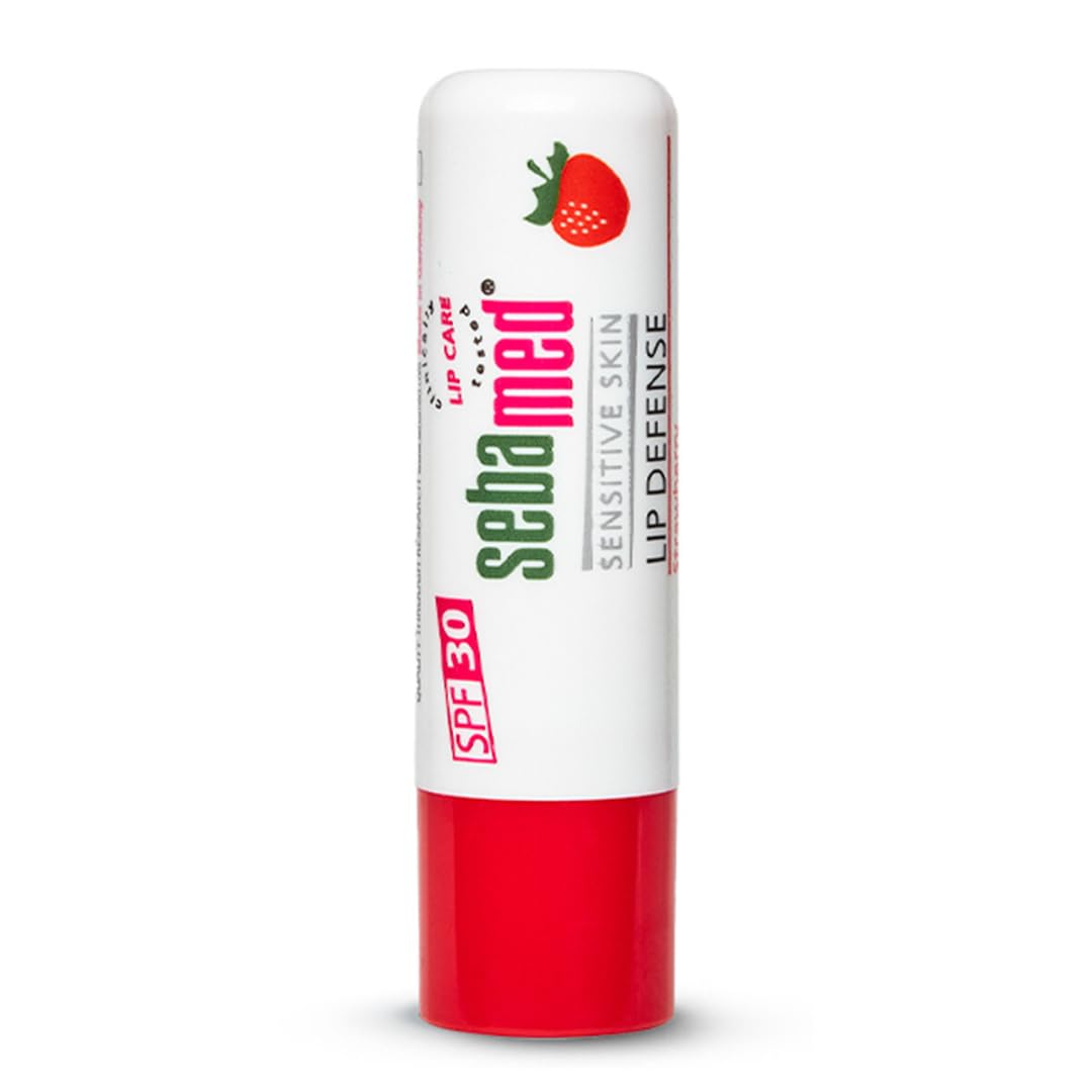 SEBAMED LIP DEFENSE LIP BALM WITH SPF 30 + VIT E | REGENERATES DRY, CHAPPED LIPS STRAWBERRY 4.8GM