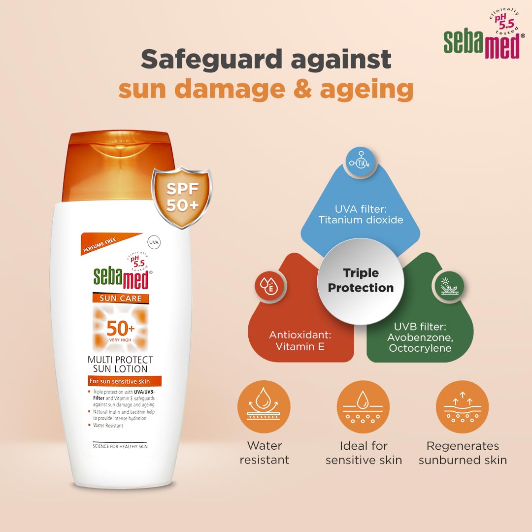 SEBAMED MULTI PROTECT SUN LOTION SPF 50 UVA/UVB PROTECTION WATER RESISTANT SUNSCREEN 150ML