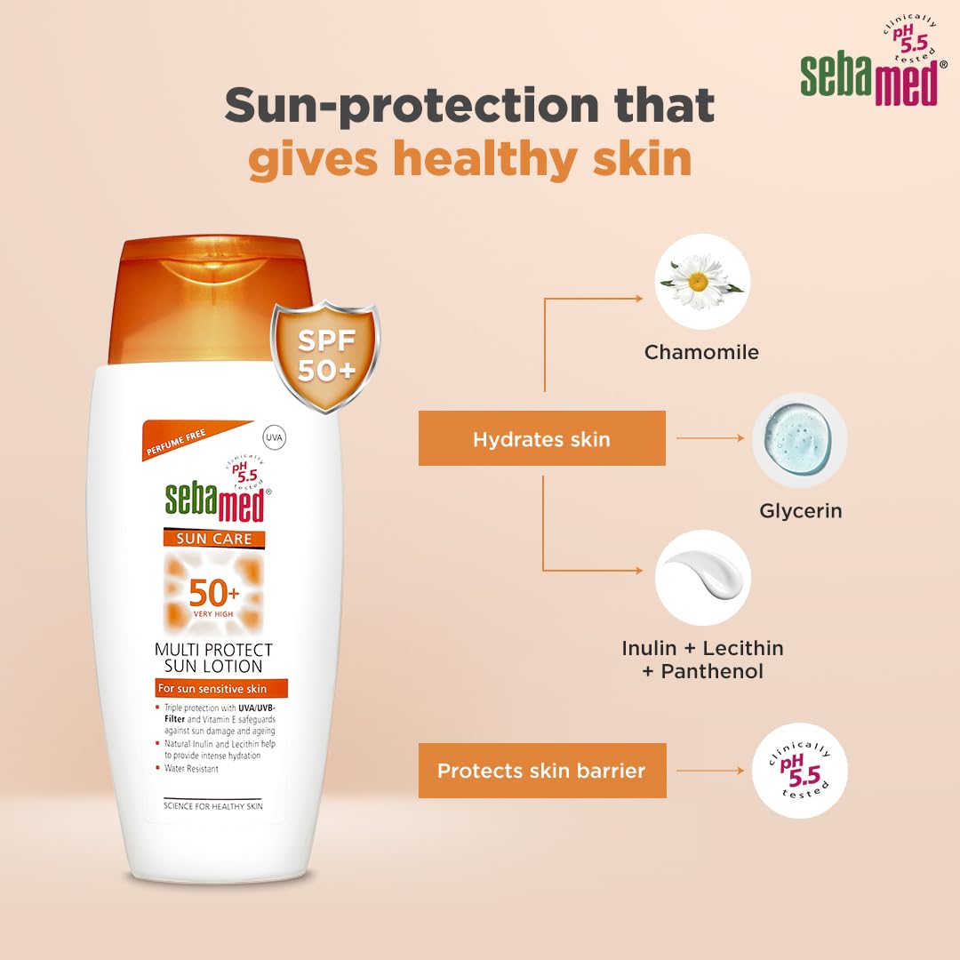 SEBAMED MULTI PROTECT SUN LOTION SPF 50 UVA/UVB PROTECTION WATER RESISTANT SUNSCREEN 150ML