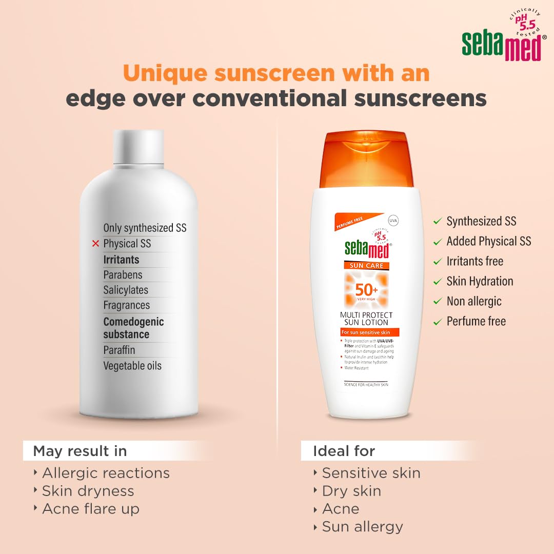 SEBAMED MULTI PROTECT SUN LOTION SPF 50 UVA/UVB PROTECTION WATER RESISTANT SUNSCREEN 150ML