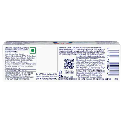 SENSODYNE FRESH MINT TOOTHPASTE 40GM