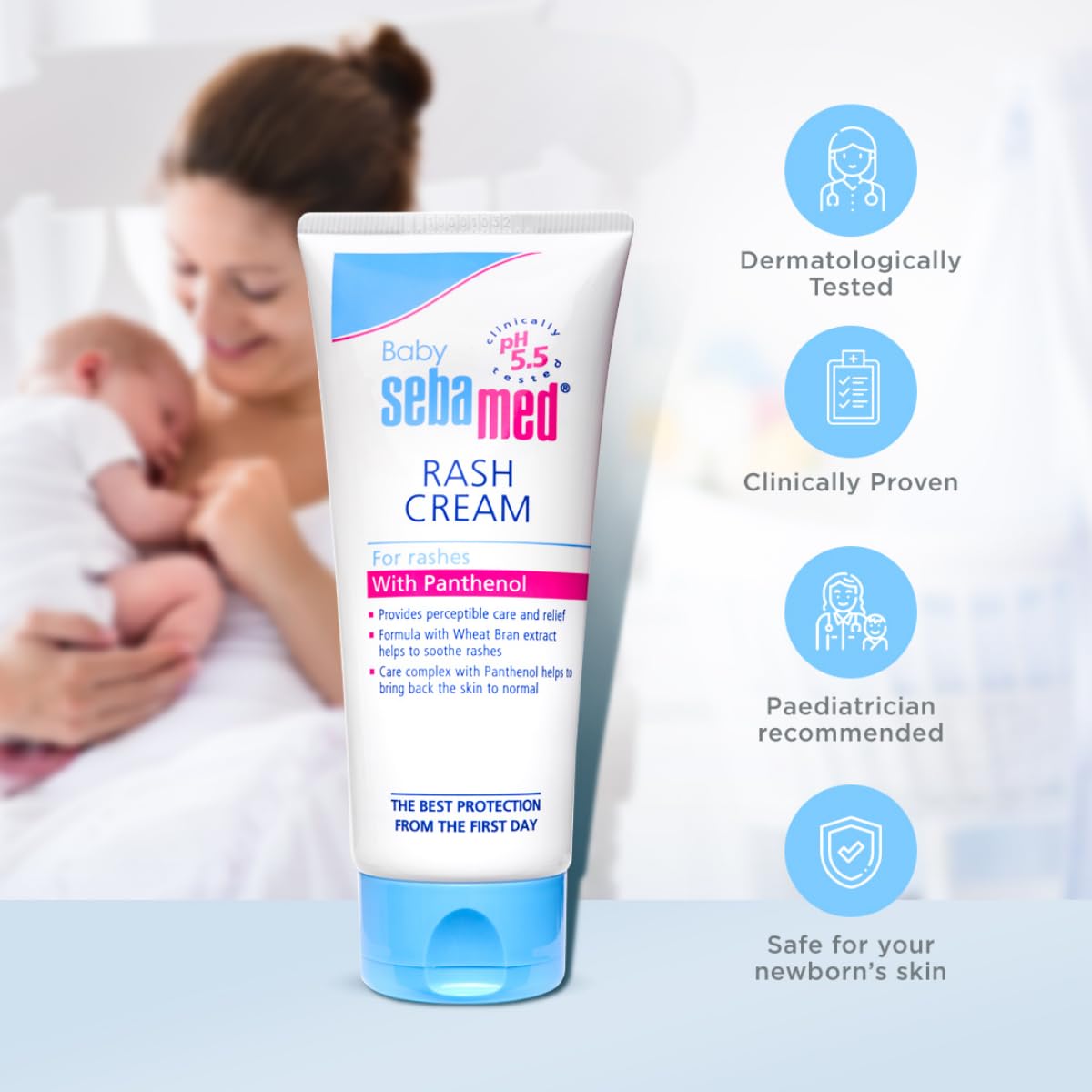 SEBAMED BABY RASH CREAM|PH 5.5|IDEAL FOR DIAPER RASHES| FASTER RASH HEALING |100 ML