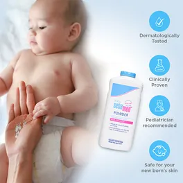 SEBAMED BABY POWDER| OLIVE OIL, ALLANTOIN|KEEPS NEWBORN’S SKIN FRESH|ABSORBS SWEAT|200 GM