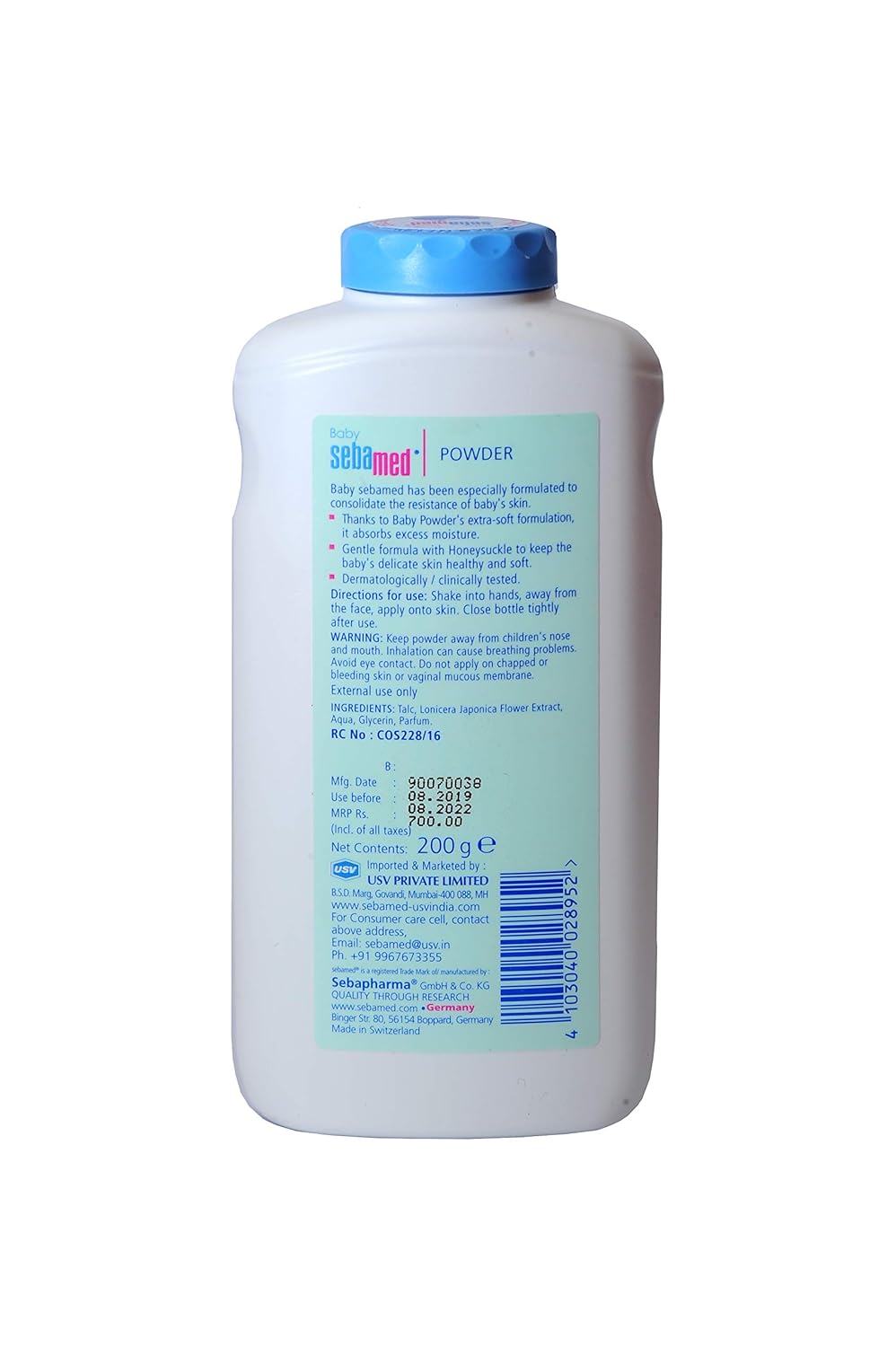 SEBAMED BABY POWDER WITH HONEYSUCKLE|IDEAL FOR PRICKLY HEAT | KEEPS NEWBORN’S SKIN FRESH | 200 GM