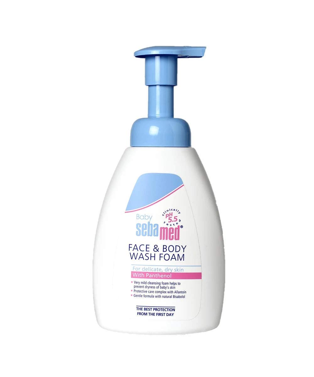 SEBAMED BABY FACE & BODY WASH FOAM|PH 5.5|IDEAL FOR FACE & BODY|FOR DELICATE, DRY SKIN|400ML