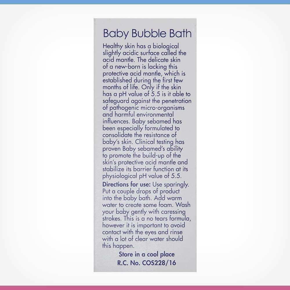 SEBAMED BABY BUBBLE BATH|PH 5.5|WITH CHAMOMILE|NO TEARS |200 ML