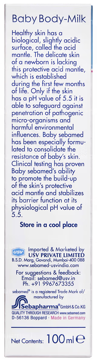 SEBAMED BABY BODY MILK LOTION|PH 5.5|IDEAL FOR DRY SKIN|DAILY MOISTURISATION 100ML