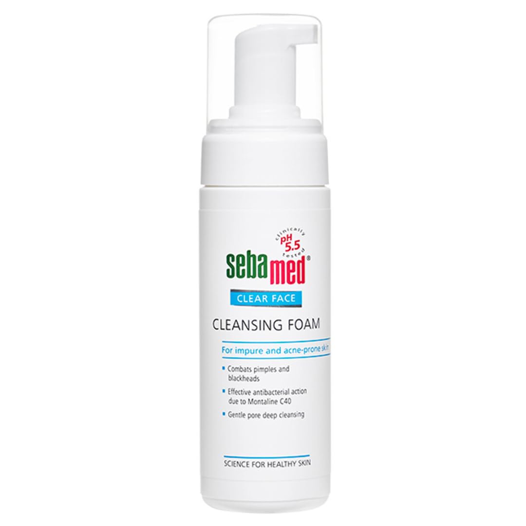 SEBAMED CLEAR FACE CLEANSING FOAM| PH 5.5 | COMBATS PIMPLES WITH MONTALINE C40 150ML