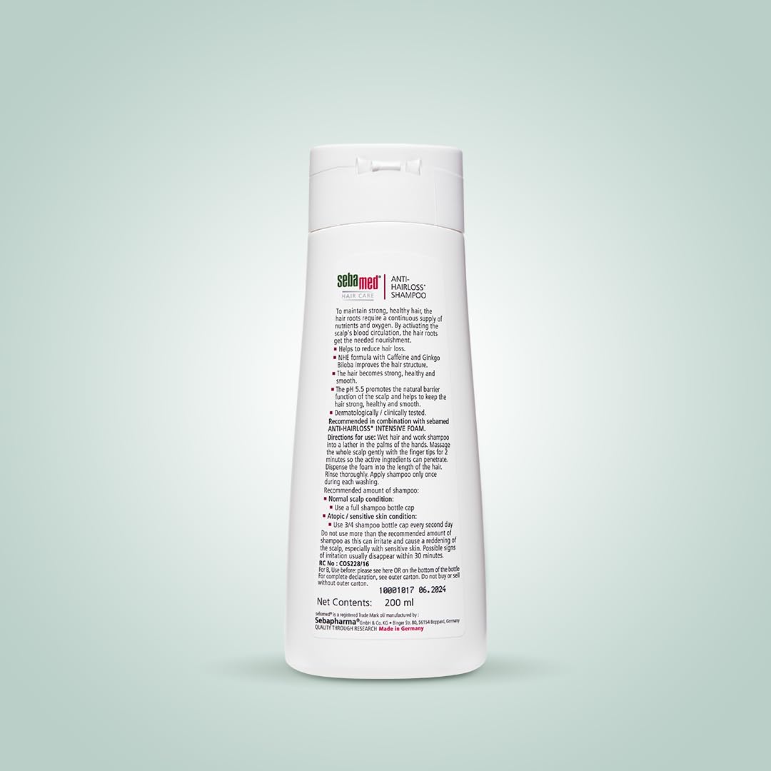 SEBAMED ANTI- HAIRLOSS SHAMPOO|PH 5.5| CLINICALLY PROVEN TO REDUCE HAIRLOSS 200ML