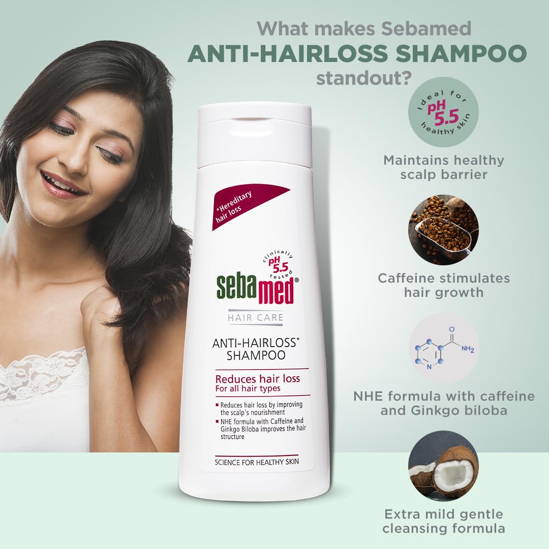 SEBAMED ANTI- HAIRLOSS SHAMPOO|PH 5.5| CLINICALLY PROVEN TO REDUCE HAIRLOSS 200ML