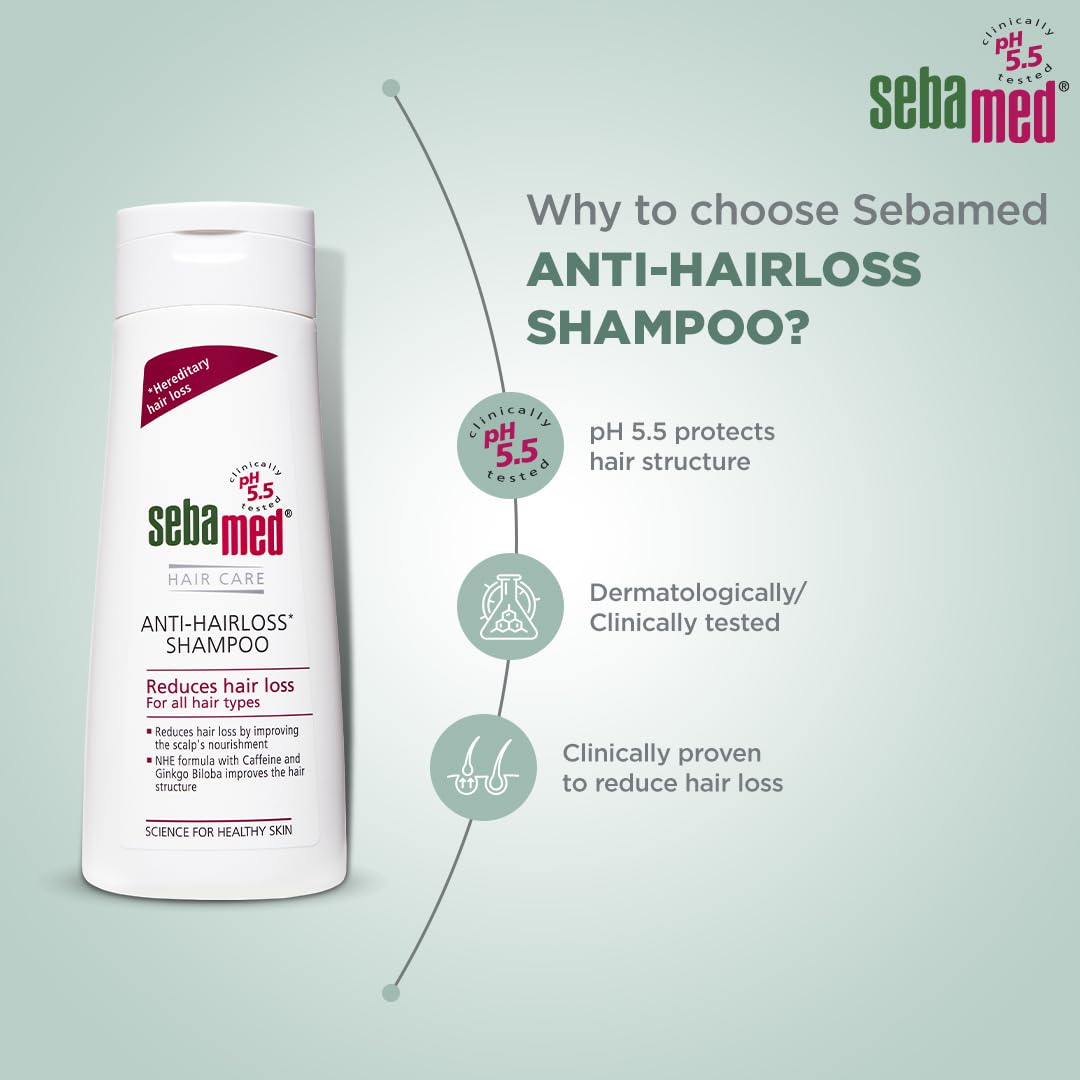 SEBAMED ANTI- HAIRLOSS SHAMPOO|PH 5.5| CLINICALLY PROVEN TO REDUCE HAIRLOSS 200ML