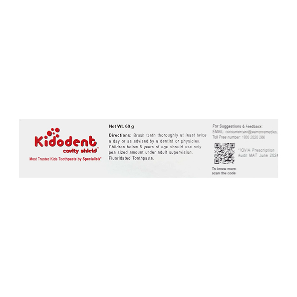 KIDODENT CAVITY SHIELD TOOTHPASTE 60GM