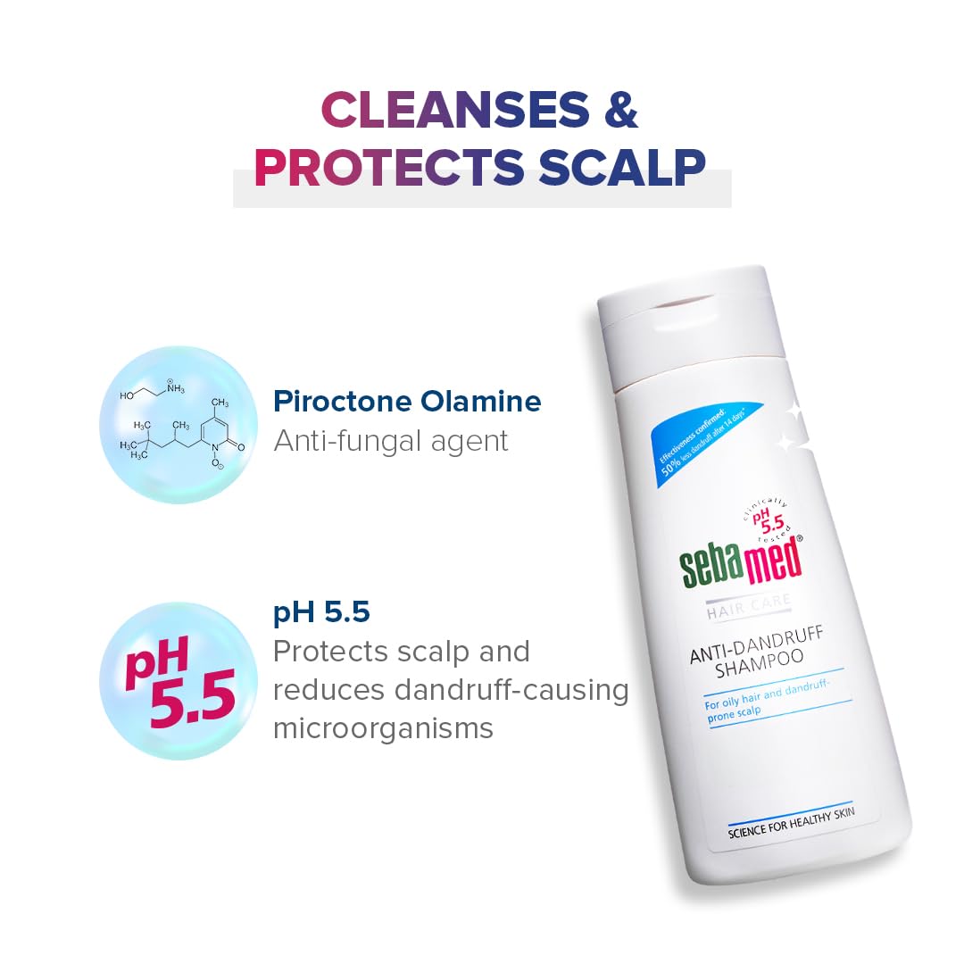 SEBAMED ANTI DANDRUFF SHAMPOO PH 5.5 | REDUCES DANDRUFF, SCALP ITCHING AND IRRITATION 200ML