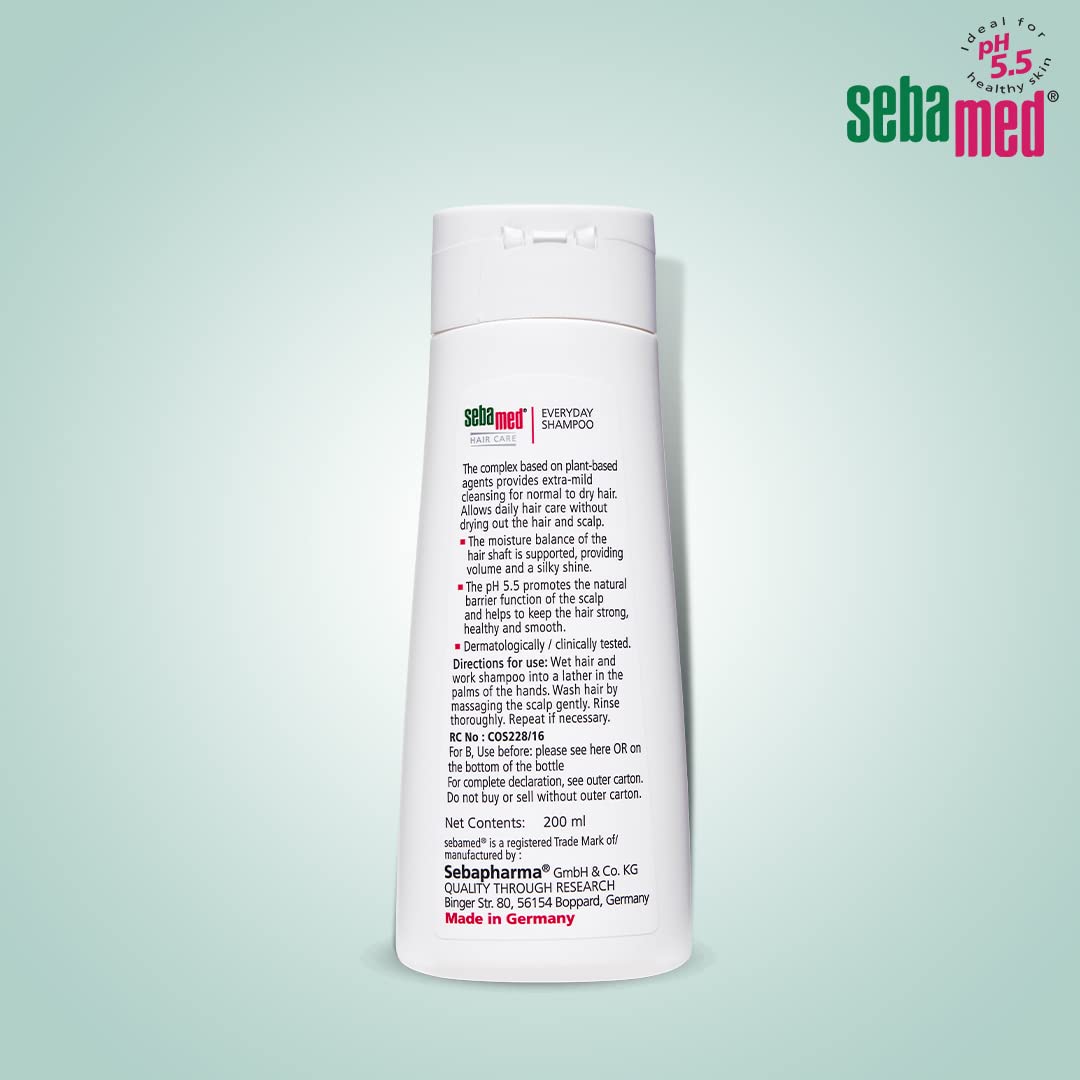 SEBAMED EVERYDAY SHAMPOO |PH 5.5|SOOTHING FOR SENSITIVE SCALP| NORMAL TO DRY SCALP 200ML