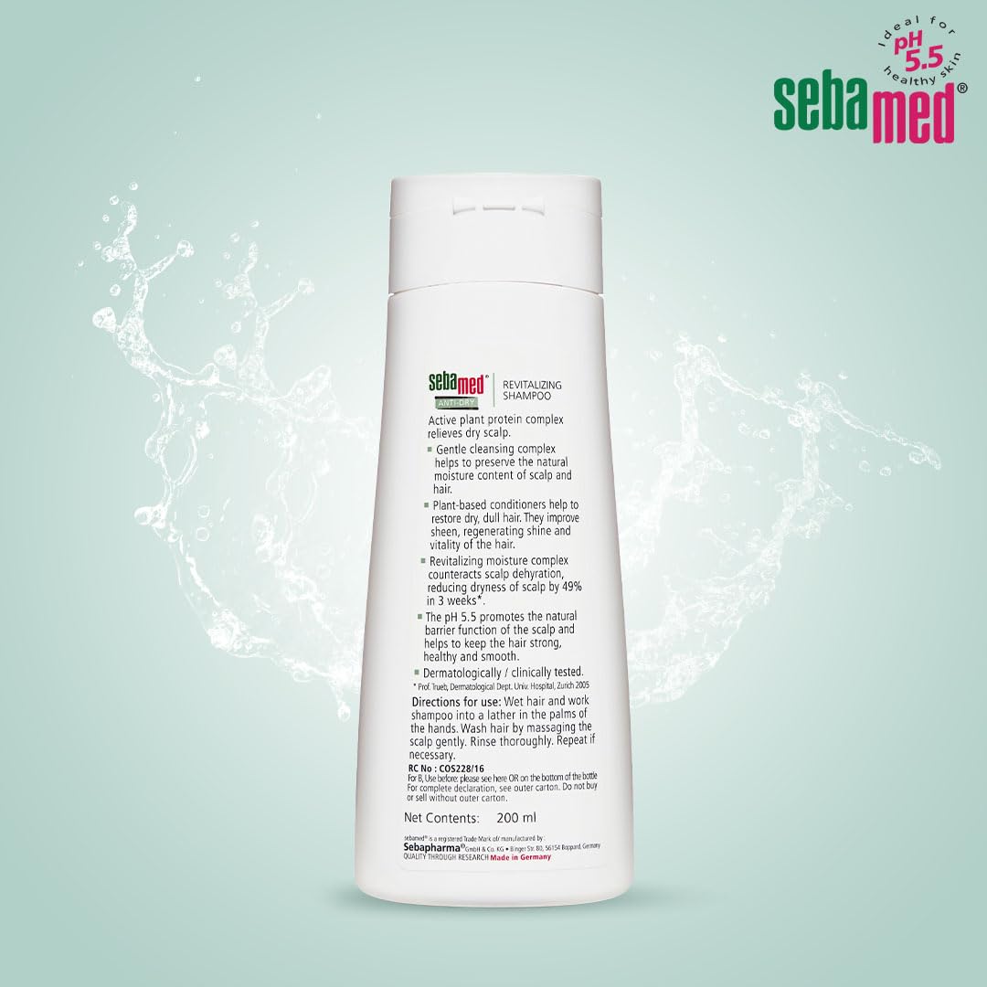 SEBAMED ANTI-DRY REVITALIZING SHAMPOO | PH 5.5 I CONFIRMED 49% LESS DRYNESS IN 3 WEEKS 200ML