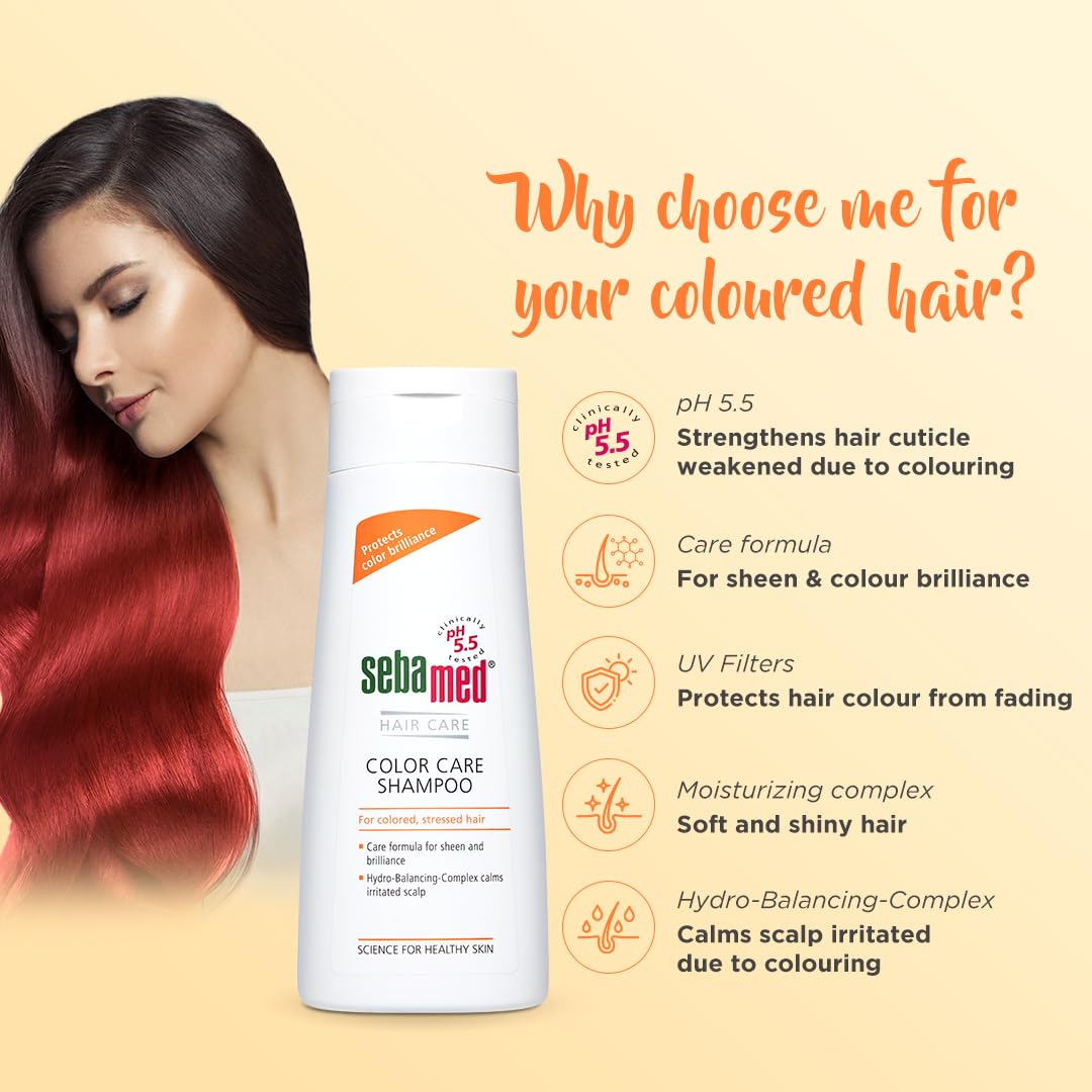 SEBAMED COLOR CARE SHAMPOO|PH5.5 REPAIRS DAMAGE DUE TO HAIR COLOURING 200ML