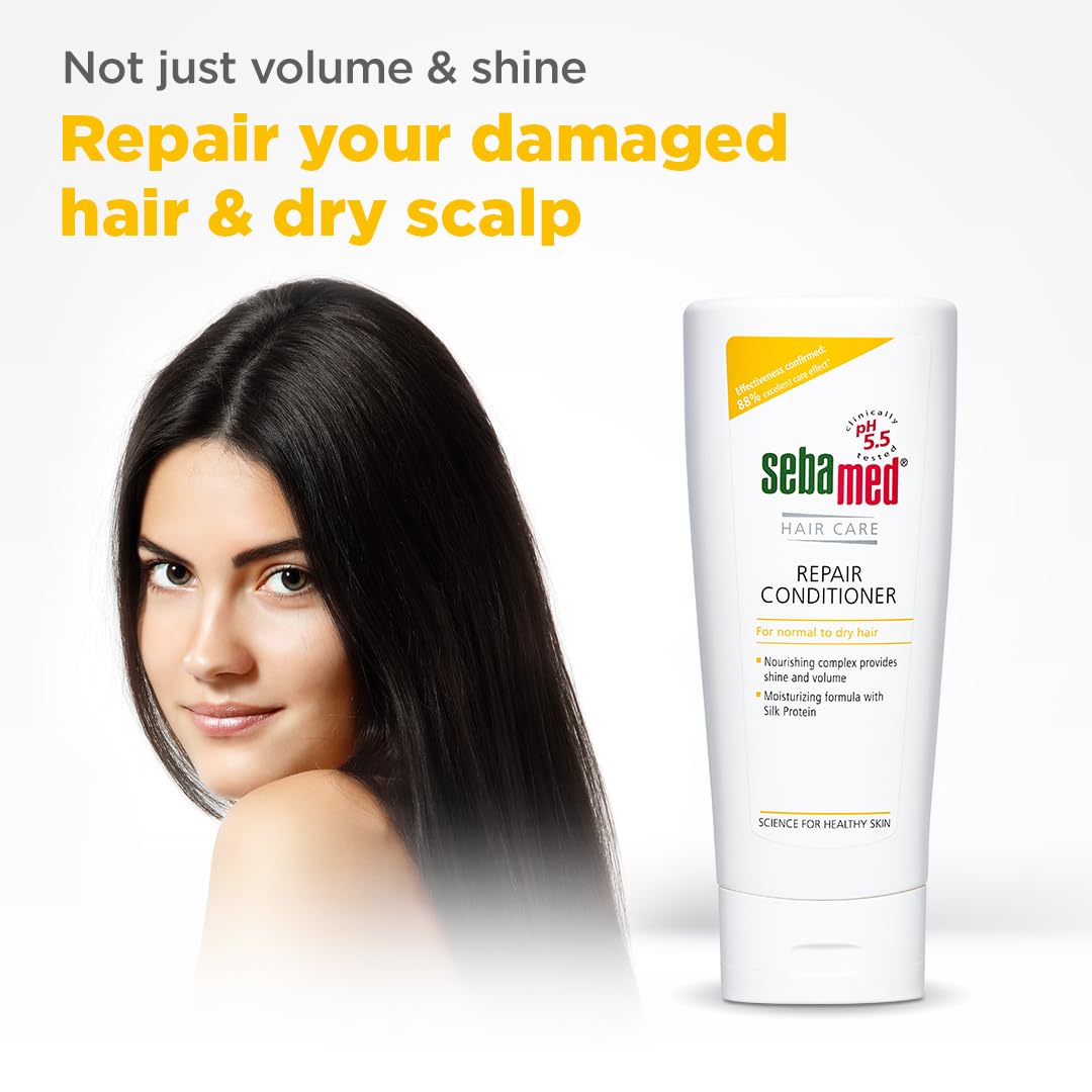 SEBAMED HAIR REPAIR CONDITIONER PH5.5 I 88% RESULTS REPAIRS DRY, DAMAGED HAIR & SCALP 200ML