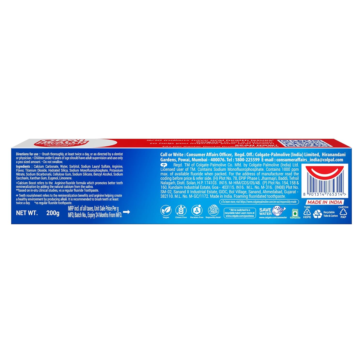 COLGATE ANTI CAVITY TOOTHPASTE 200GM