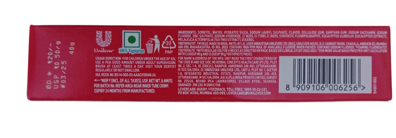 CLOSEUP EVERFRESH REDHOT 40GM