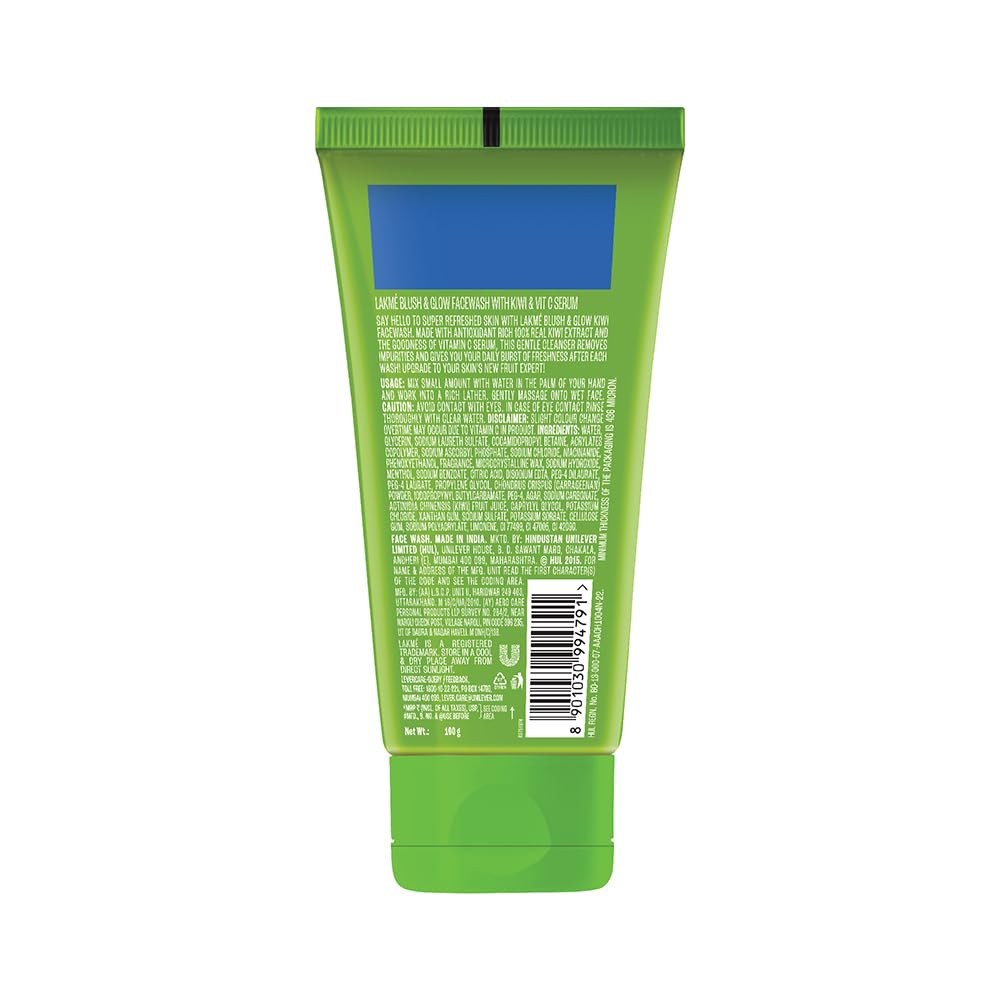 LAKME BLUSH & GLOW EXFOLIATING FACE WASH WITH VITAMIN C SERUM, REFRESHING 100ML