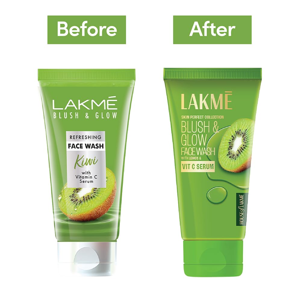 LAKME BLUSH & GLOW EXFOLIATING FACE WASH WITH VITAMIN C SERUM, REFRESHING 100ML