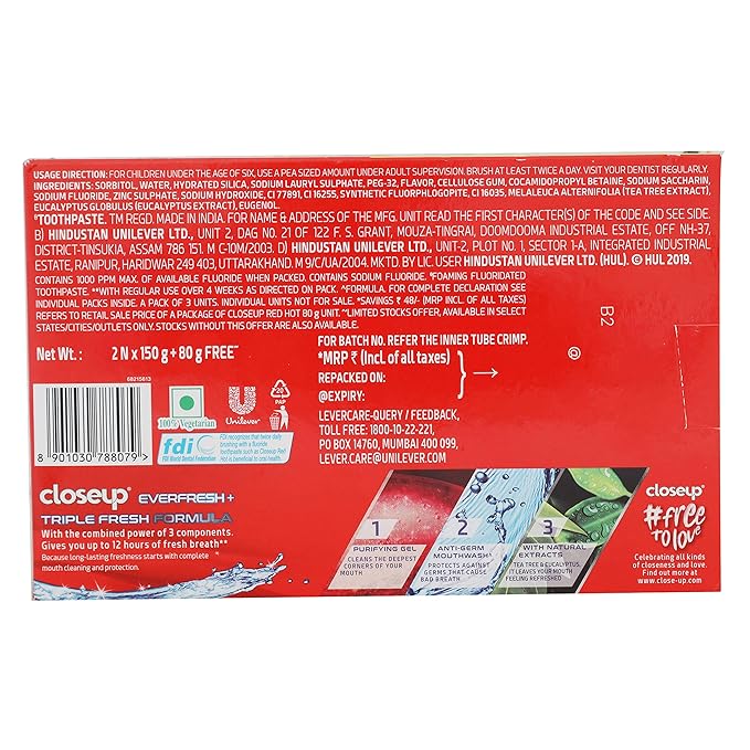 CLOSEUP EVERFRESH REDHOT 150GM*2