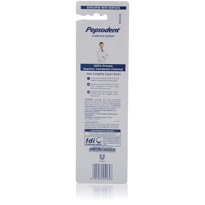 PEPSODENT COMPLETE EXPERT TOOTHBRUSH (BUY 2 GET 1 FREE)