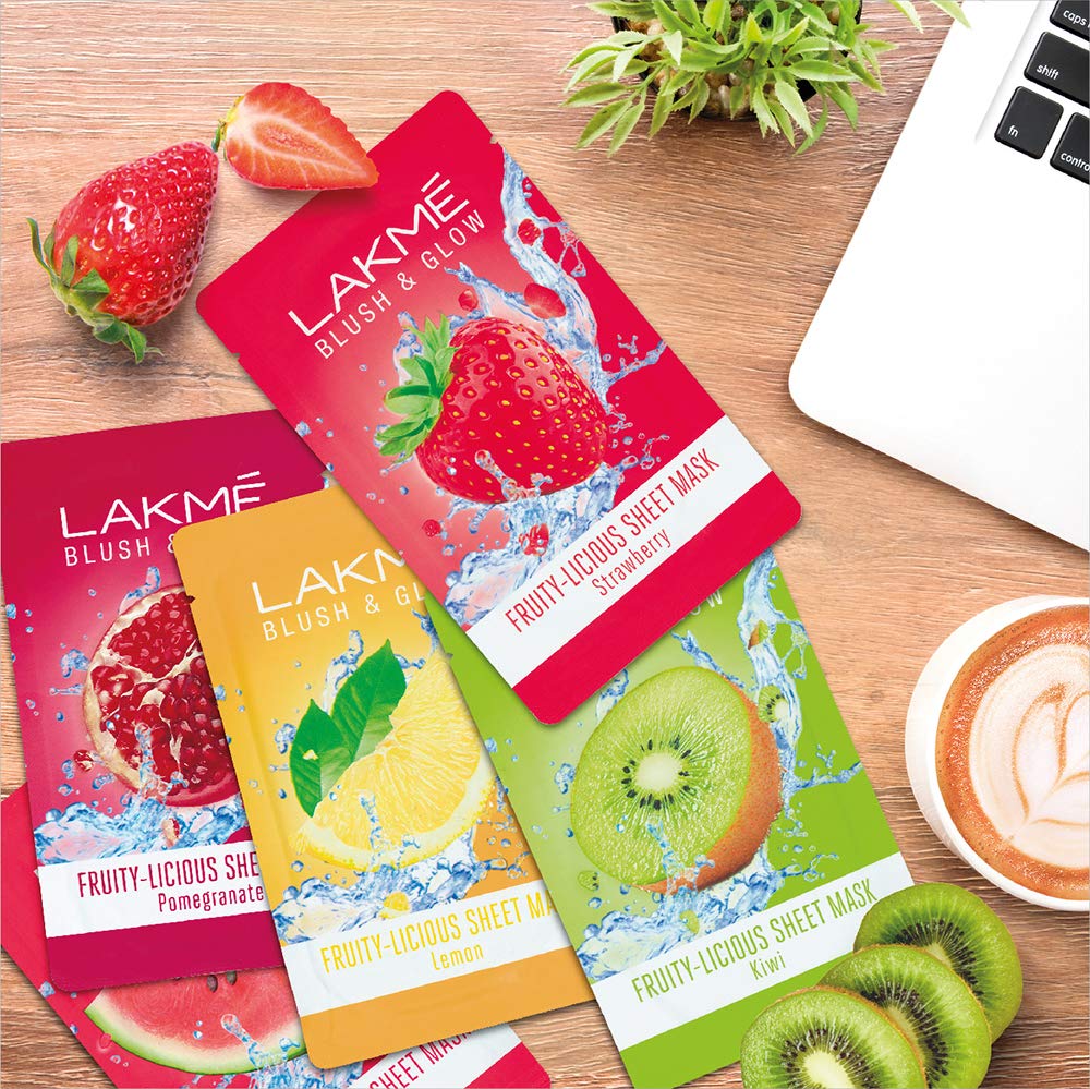 LAKME BLUSH & GLOW KIWI SHEET MASK, 25 ML