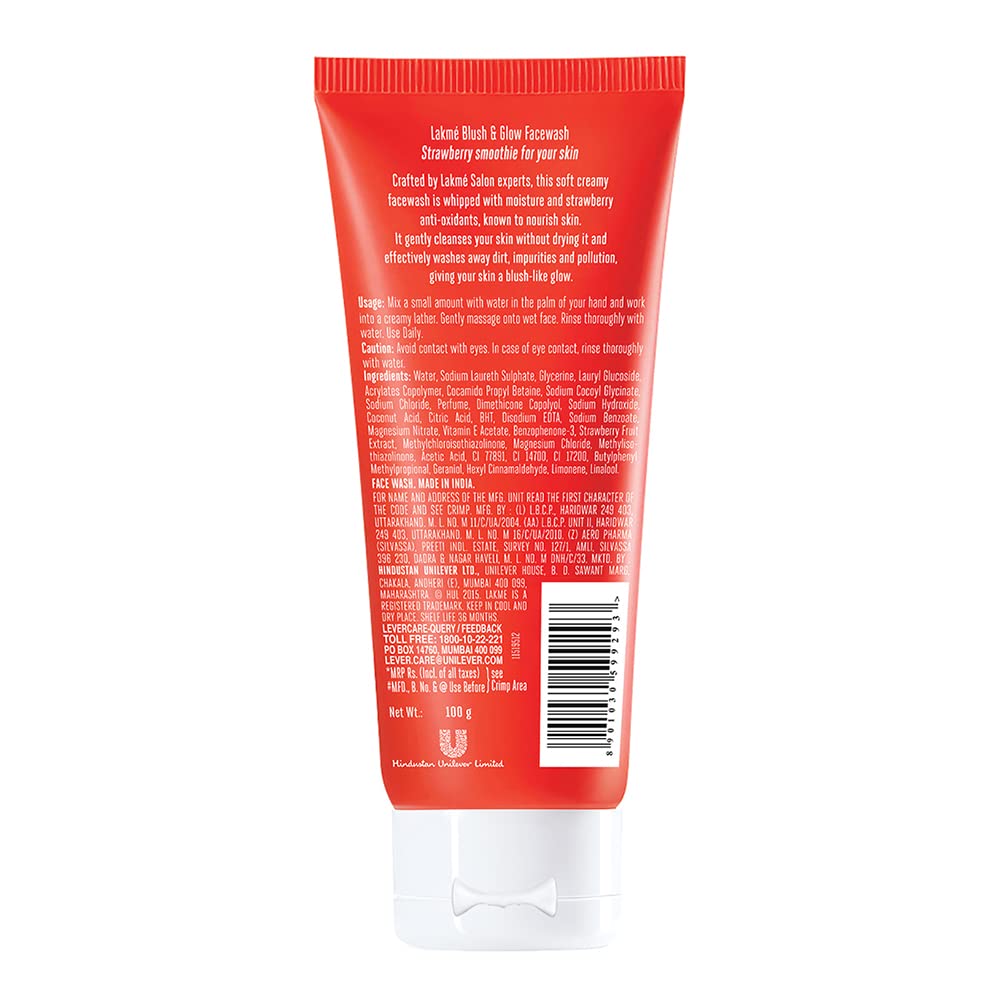 LAKME STRAWBERRY CREAM FACE WASH 100 G